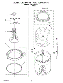 03 - Agitator, Basket And Tub Parts parts for Whirlpool Washer 1CWTW5505VQ0 from AppliancePartsPros.com
