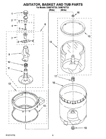 05 - Agitator, Basket And Tub Parts parts for Whirlpool Washer CAM2742TQ2 from AppliancePartsPros.com