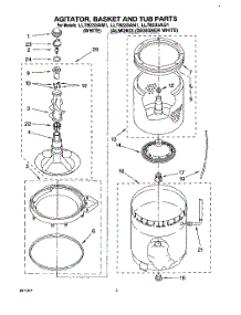 03 - Agitator, Basket And Tub parts for Whirlpool Washer LLT8233AW1 from AppliancePartsPros.com