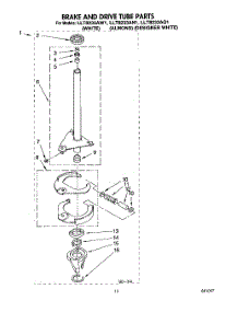08 - Brake And Drive Tube parts for Whirlpool Washer LLT8233AW1 from AppliancePartsPros.com