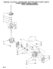 05 - Brake, Clutch, Gearcase, Motor & Pump parts for Whirlpool Washer LLR8233BW1 from AppliancePartsPros.com