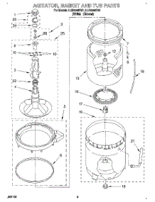 03 - Agitator, Basket And Tub parts for Whirlpool Washer LLR8245BN1 from AppliancePartsPros.com
