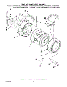 05 - Tub And Basket Parts parts for Whirlpool Washer WFW9600TU00 from AppliancePartsPros.com