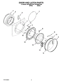 02 - Door And Latch Parts parts for Whirlpool Washer WFW8400TW00 from AppliancePartsPros.com