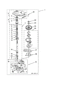 Gearcase parts for Whirlpool Washer LBR4121JQ2 from AppliancePartsPros.com