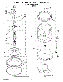 03 - Agitator, Basket And Tub Parts parts for Whirlpool Washer 1CWTW5300SQ0 from AppliancePartsPros.com