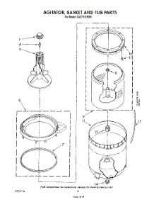 06 - Agitator, Basket And Tub parts for Whirlpool Washer CA2751XSW5 from AppliancePartsPros.com