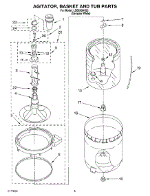 03 - Agitator, Basket And Tub parts for Whirlpool Washer LSB6200KQ0 from AppliancePartsPros.com