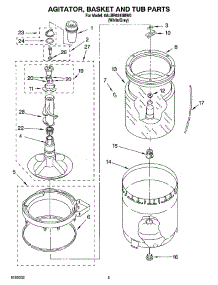 03 - Agitator, Basket And Tub Parts parts for Whirlpool Washer 6ALBR6245MW0 from AppliancePartsPros.com
