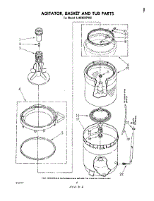 04 - Agitator, Basket And Tub parts for Whirlpool Washer LA6400XPW0 from AppliancePartsPros.com