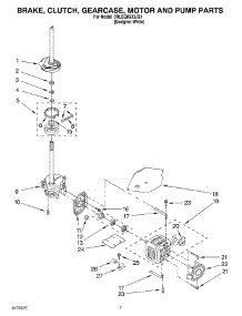 04 - Brake, Clutch, Gearcase, Motor And Pump parts for Whirlpool Washer 3RLSQ8533JQ1 from AppliancePartsPros.com