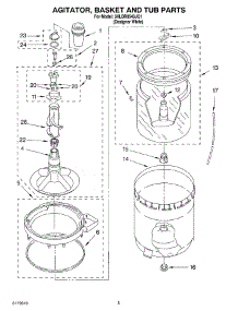 03 - Agitator, Basket And Tub Parts parts for Whirlpool Washer 3XLBR8543JQ1 from AppliancePartsPros.com