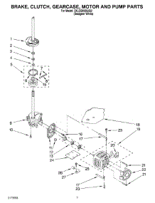 04 - Brake, Clutch, Gearcase, Motor And Pump Parts parts for Whirlpool Washer 3XLSQ8000JQ2 from AppliancePartsPros.com
