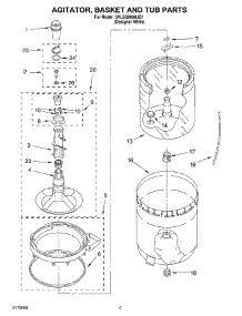 03 - Agitator, Basket And Tub parts for Whirlpool Washer 3RLSQ8000JQ1 from AppliancePartsPros.com