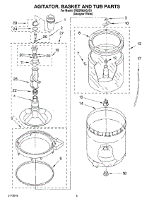 03 - Agitator, Basket And Tub Parts parts for Whirlpool Washer 3RLBR8543JQ1 from AppliancePartsPros.com