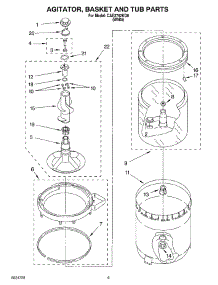 04 - Agitator, Basket And Tub parts for Whirlpool Washer CAE2792KQ0 from AppliancePartsPros.com