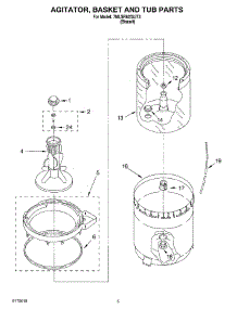 03 - Agitator, Basket And Tub Parts parts for Whirlpool Washer 7MLSR6232JT3 from AppliancePartsPros.com