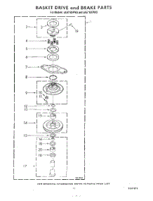 08 - Basket Drive And Brake parts for Whirlpool Washer LA5710XPW3 from AppliancePartsPros.com
