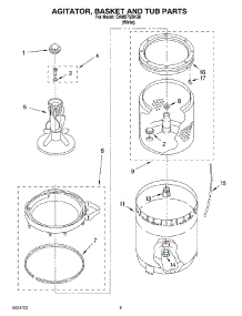 06 - Agitator, Basket And Tub parts for Whirlpool Washer CAM2752KQ0 from AppliancePartsPros.com