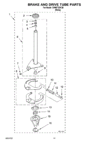 10 - Brake And Drive Tube parts for Whirlpool Washer CAM2752KQ0 from AppliancePartsPros.com