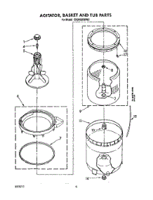 06 - Agitator, Basket And Tub parts for Whirlpool Washer CA2452XWW0 from AppliancePartsPros.com