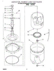 04 - Agitator, Basket And Tub parts for Whirlpool Washer 2LSR5233BW0 from AppliancePartsPros.com