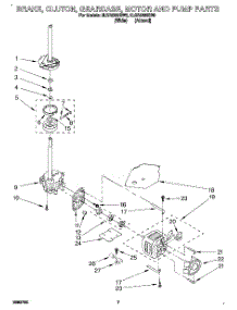 05 - Brake, Clutch, Gearcase, Motor & Pump parts for Whirlpool Washer 2LSR5233BW0 from AppliancePartsPros.com
