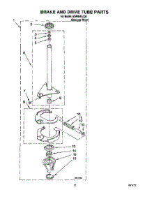 08 - Brake And Drive Tube parts for Whirlpool Washer GSW9545JQ0 from AppliancePartsPros.com
