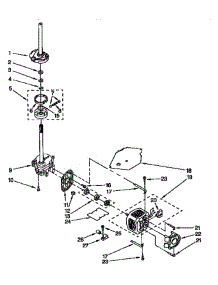 Brake, Clutch, Gearcase, Motor And Pump parts for Whirlpool Washer LSR7233BNO from AppliancePartsPros.com