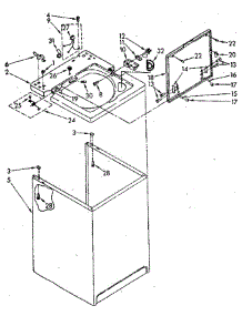 Top And Cabinet parts for Whirlpool Washer LA9800XSN1 from AppliancePartsPros.com