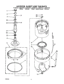 04 - Agitator, Basket And Tub parts for Whirlpool Washer LA9800XTG1 from AppliancePartsPros.com