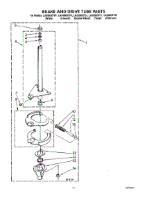 10 - Brake And Drive Tube parts for Whirlpool Washer LA9500XTF1 from AppliancePartsPros.com