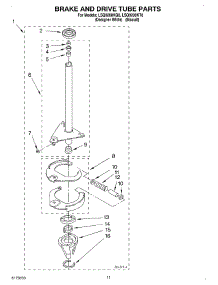 07 - Brake And Drive Tube parts for Whirlpool Washer LSQ9200KT0 from AppliancePartsPros.com