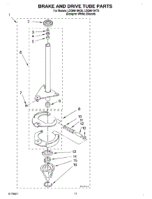 07 - Brake And Drive Tube parts for Whirlpool Washer LSQ9010KQ0 from AppliancePartsPros.com