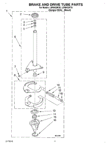 07 - Brake And Drive Tube parts for Whirlpool Washer LSR8433KT0 from AppliancePartsPros.com