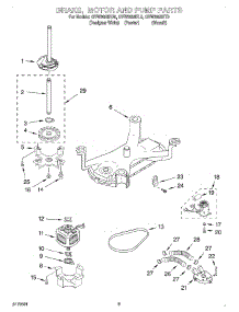 05 - Brake, Motor And Pump parts for Whirlpool Washer GVW9959KL0 from AppliancePartsPros.com