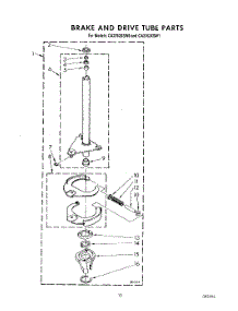 11 - Brake And Drive Tube parts for Whirlpool Washer CA2762XSW1 from AppliancePartsPros.com
