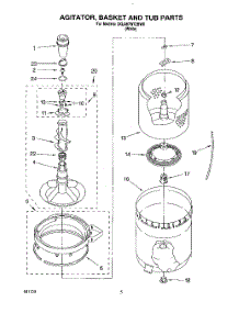 03 - Agitator, Basket And Tub parts for Whirlpool Washer 3XLA87W72BW0 from AppliancePartsPros.com