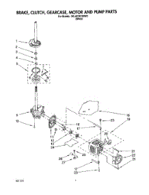 04 - Brake, Clutch, Gearcase, Motor And Pump parts for Whirlpool Washer 3XLA87W72BW0 from AppliancePartsPros.com