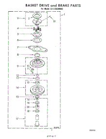 07 - Basket Drive And Brake parts for Whirlpool Washer CA1300XMW0 from AppliancePartsPros.com