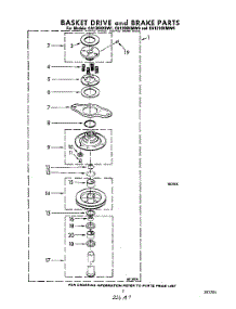 07 - Basket Drive And Brake parts for Whirlpool Washer CA1210XMW0 from AppliancePartsPros.com