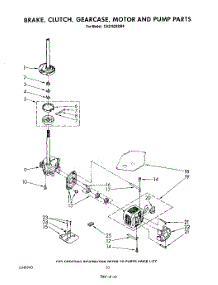 08 - Brake, Clutch, Gearcase, Motor And Pump parts for Whirlpool Washer CA2762XSW4 from AppliancePartsPros.com