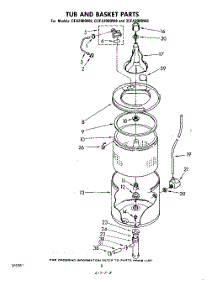 06 - Tub And Basket parts for Whirlpool Washer 3CFA2000W6 from AppliancePartsPros.com