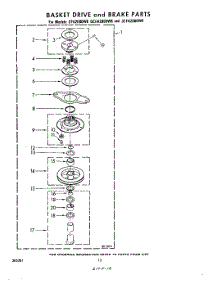 10 - Basket Drive And Brake parts for Whirlpool Washer 3CFA2000W6 from AppliancePartsPros.com
