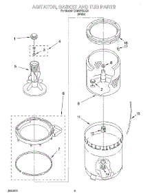06 - Agitator, Basket And Tub parts for Whirlpool Washer CAM2752JQ0 from AppliancePartsPros.com