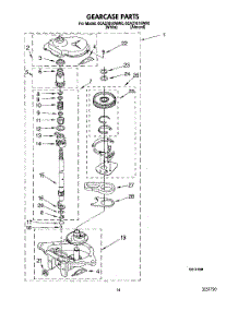 10 - Gearcase parts for Whirlpool Washer 6CA2781XWN0 from AppliancePartsPros.com