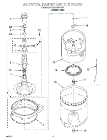 03 - Agitator, Basket And Tub parts for Whirlpool Washer 3XLA87W72BQ1 from AppliancePartsPros.com