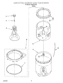 06 - Agitator, Basket And Tub parts for Whirlpool Washer CAM2761JQ0 from AppliancePartsPros.com