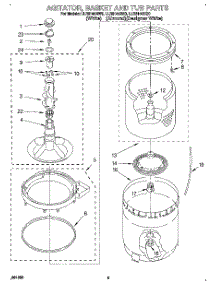 03 - Agitator, Basket And Tub parts for Whirlpool Washer LLR6144BN0 from AppliancePartsPros.com