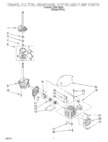 04 - Brake, Clutch, Gearcase, Motor And Pump parts for Whirlpool Washer LSR5132HQ0 from AppliancePartsPros.com